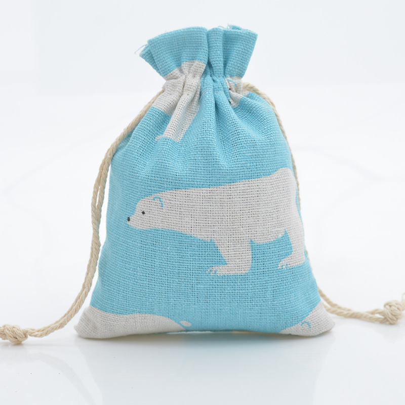 10pc niedlichen Druck wieder verwendbare Baumwolle Linie Tasche Kordel zug Beutel Süßigkeiten Gunst Halter Schmuck Party Geschenke Tasche 10x14cm/13x18cm 29 Farben – Detail 25