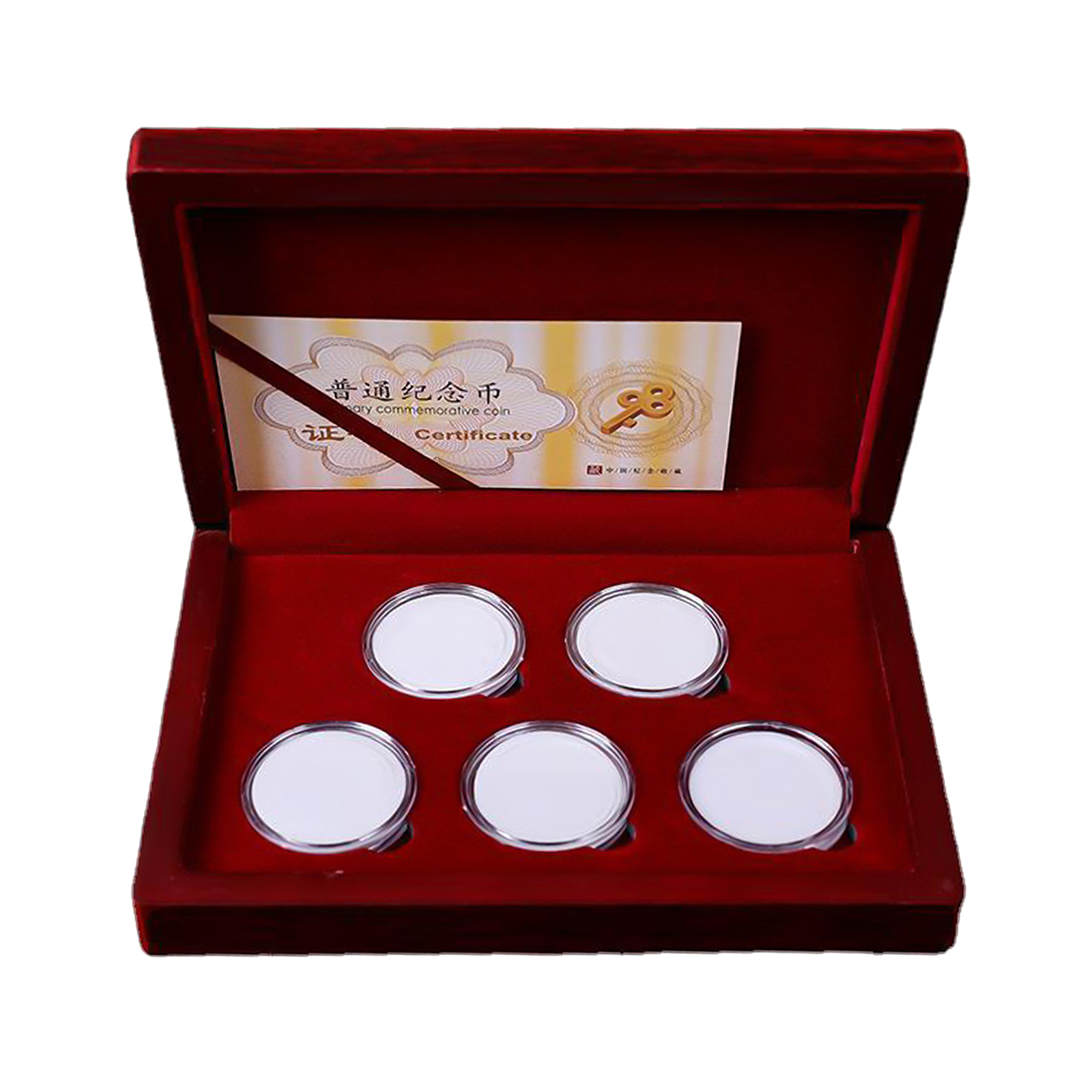Coin Box Storage Holder, Commemorative  Protection, Wooden Commemorative