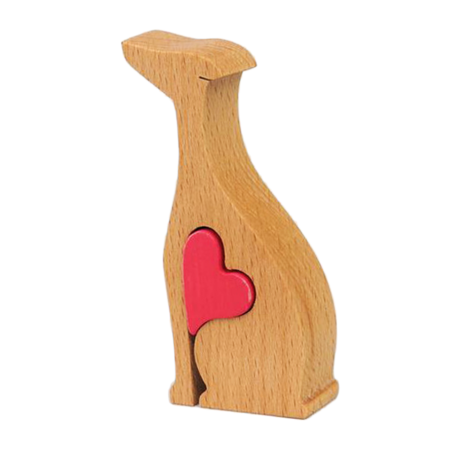 Wooden Dog Ornament Small Decor Statue Sculpture, Lovely Bookshelf Decor Accents, Modern Decorative Figurine