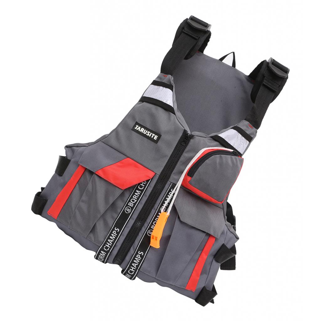 Reflective Life Jacket Fishing Mesh Vest Waistcoat Floats PFD with Whistle