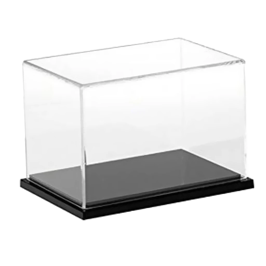 Acrylic Dustproof Display Case / Box Assembly, Black Base 8x4x4 Inches