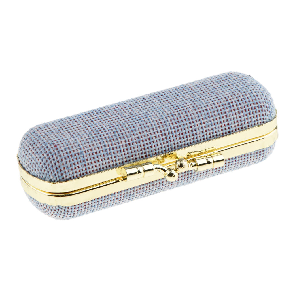 Soft Linen Cover Lipstick Case Holder With Mirror,Solid Random Color Makeup Jewelry Holder Box Lip Balm Carry Case Travel