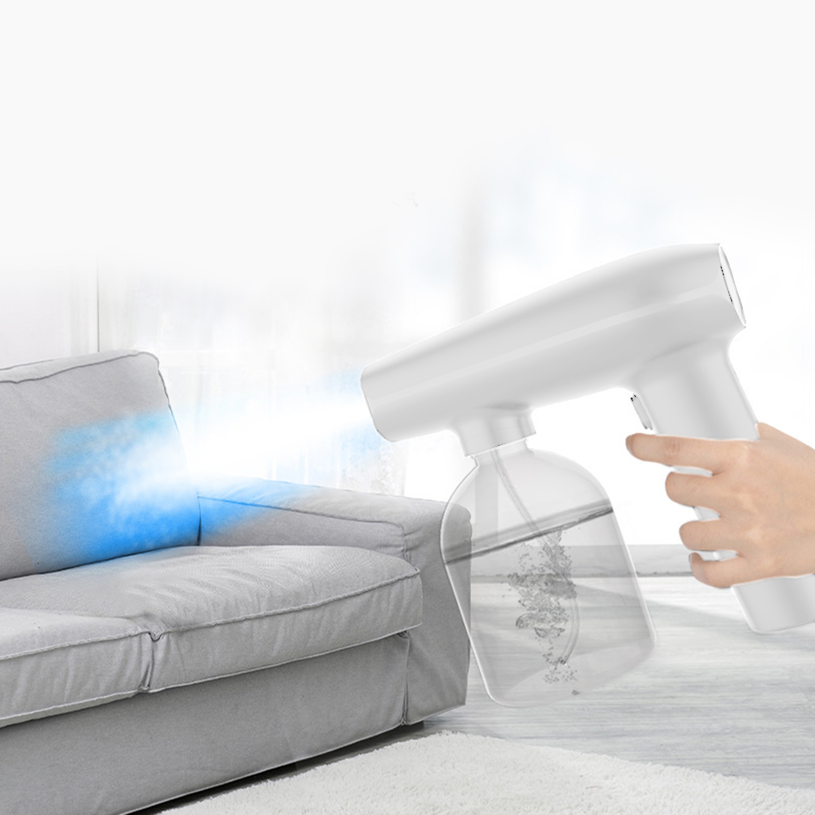 Portable Handheld Nano Atomizer Sprayer Steam Gun 500ML Large Capacity for Travel Home Garden Outdoor Daily Use White