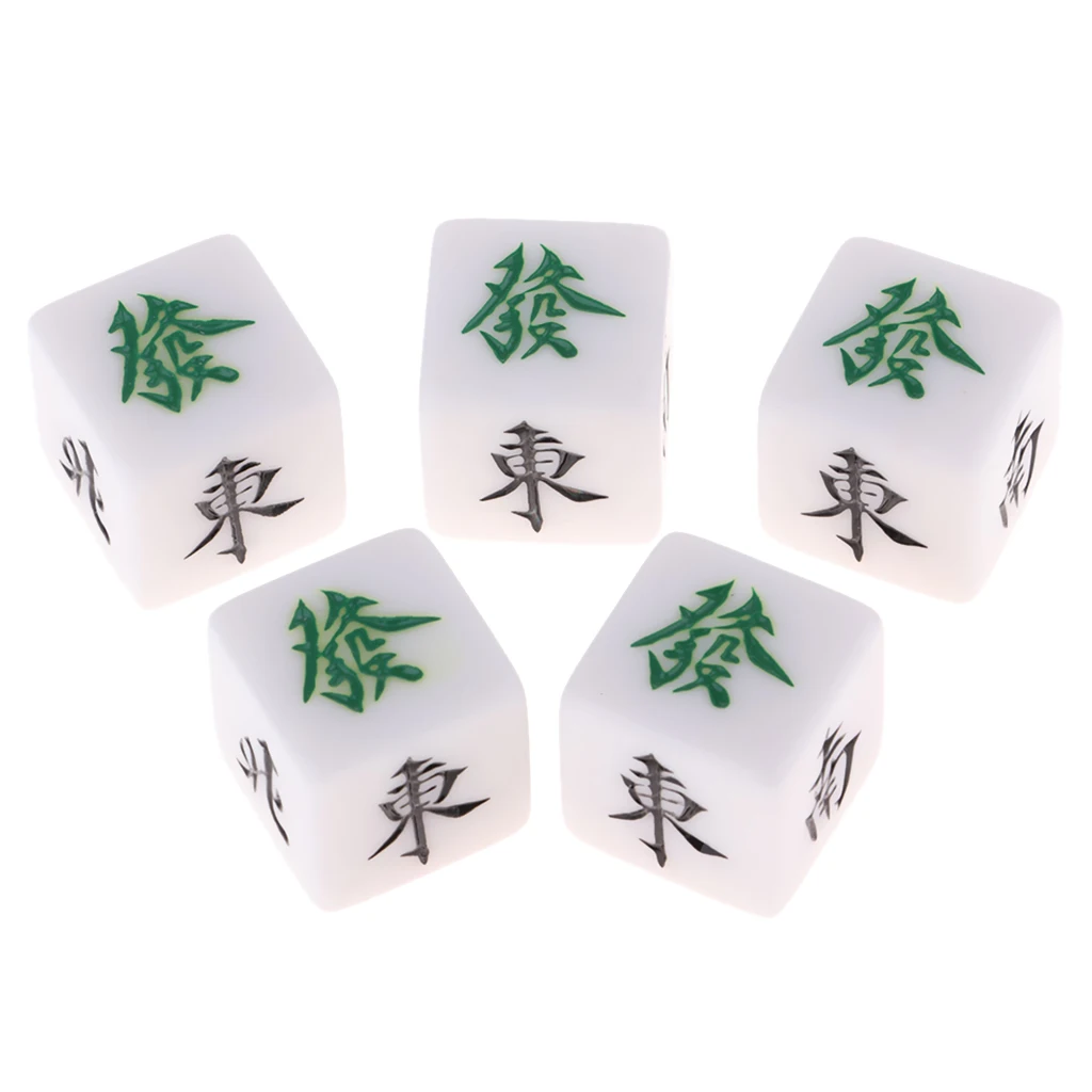 Board Game Mahjong Accessories Set of 5 Acrylic Dices Entertainment Games Dice for Family and Casino Table Games