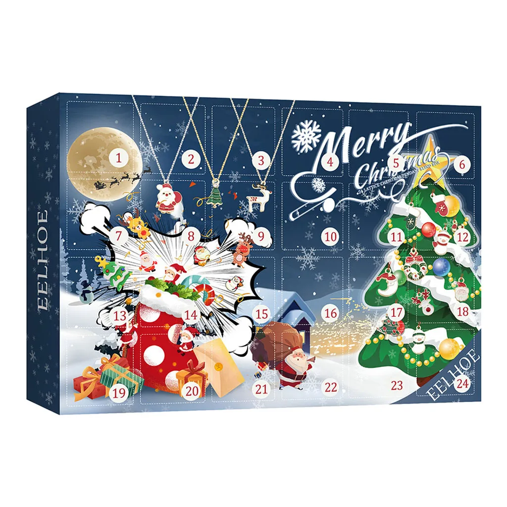 Advent Calendar 2021 24Pcs Hanging Ornaments Xmas Christmas Decorations Pendant for Wall Christmas Tree