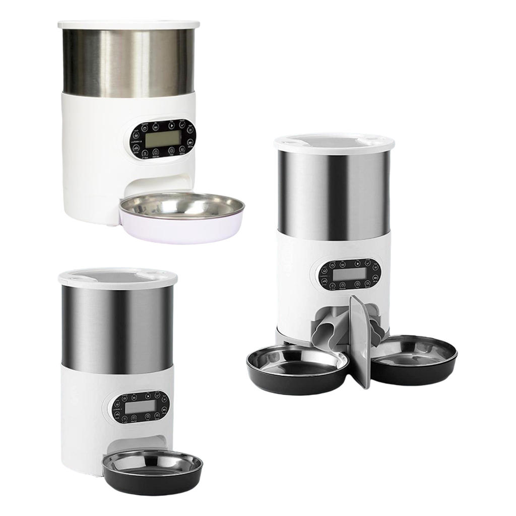Automatic Cat Feeder for Dry Food Portion Control with Voice Recorder Programmable Bowl Feeder with Timer for Rabbits Puppy Cats