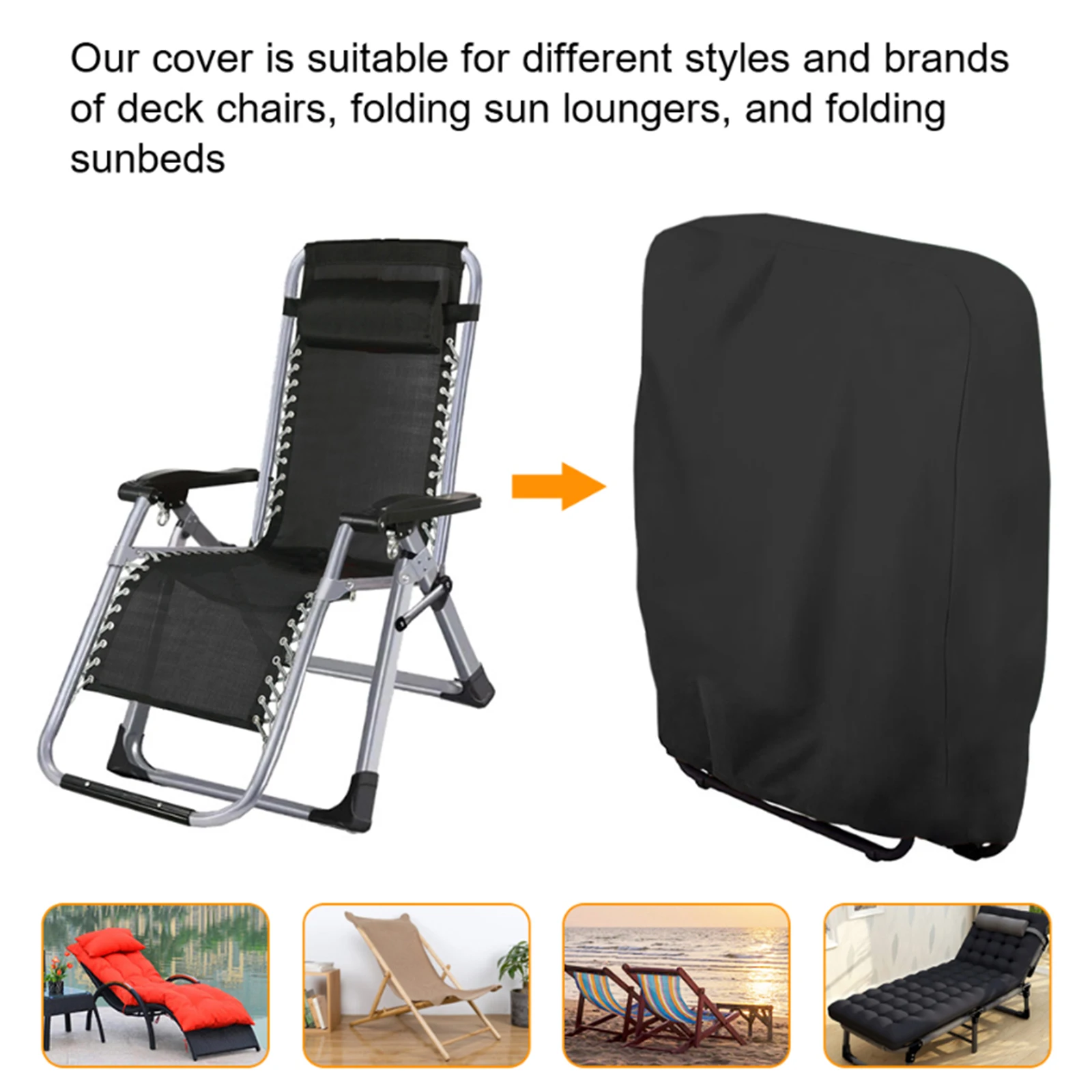 Folding Chair Cover Stacking Patio Chair Cover Oxford Fabric Waterproof Protective Cover Patio Outdoor Veranda