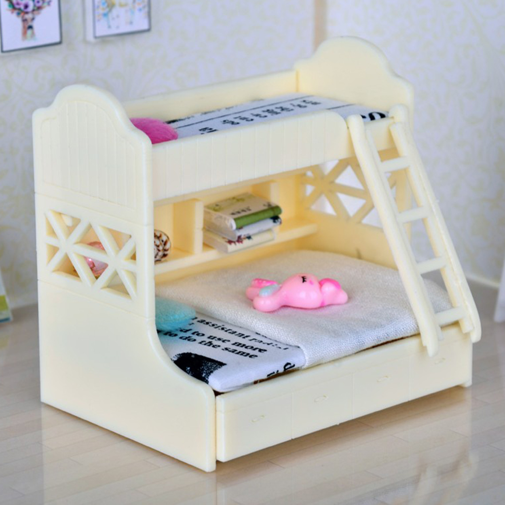 Lovely Doll House Furnishings Bunk Bed, Dollhouse Bedroom Supplies Assembly
