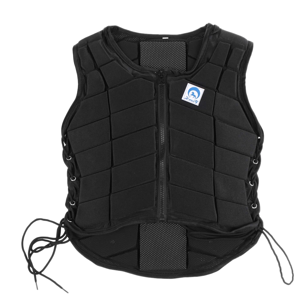 Horse Riding Vest, Zipper Safety Shock Absorption Waistcoat Body Protective Gear