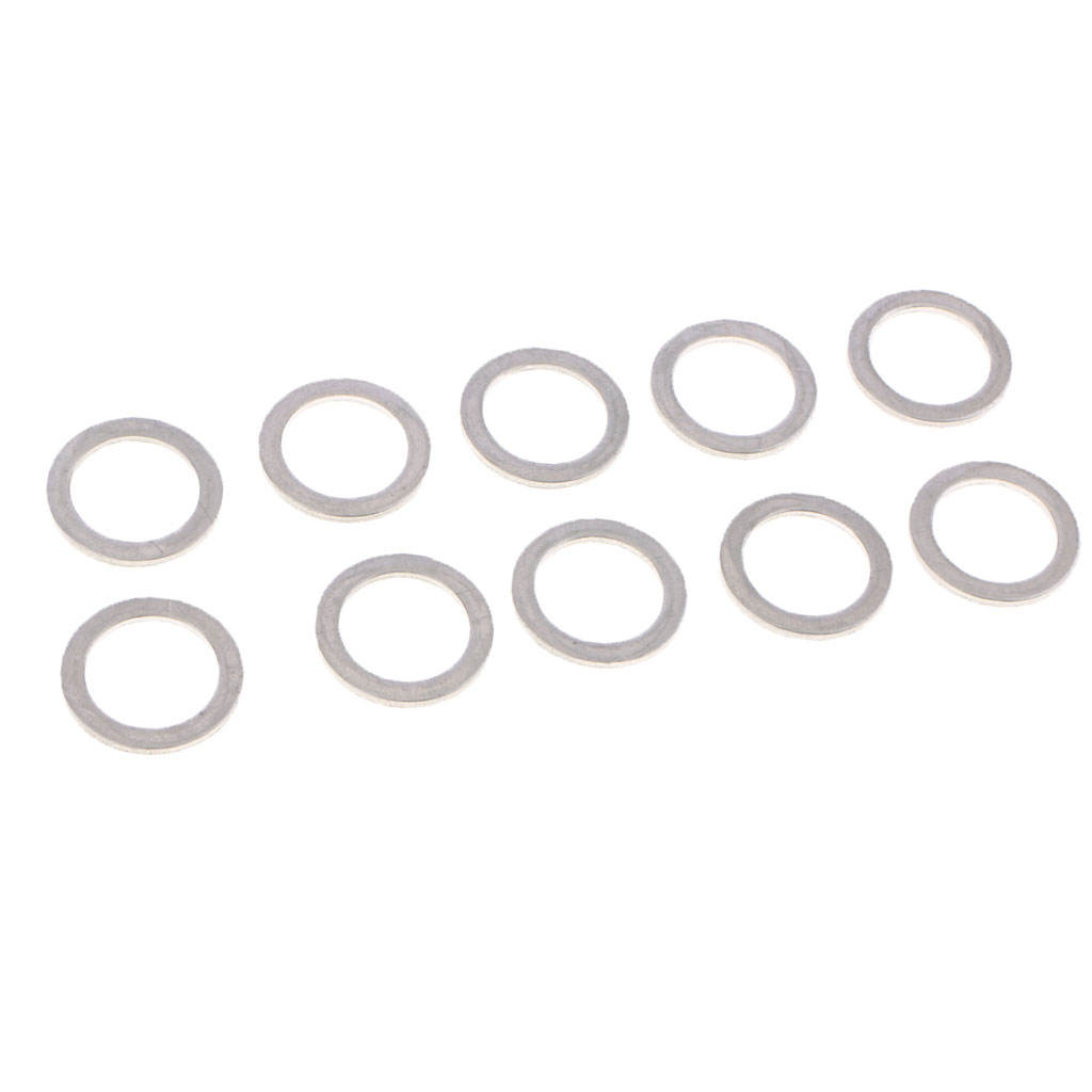 10Pcs Metal Oil Drain Plug Crush Washers Gaskets For Kia Silver