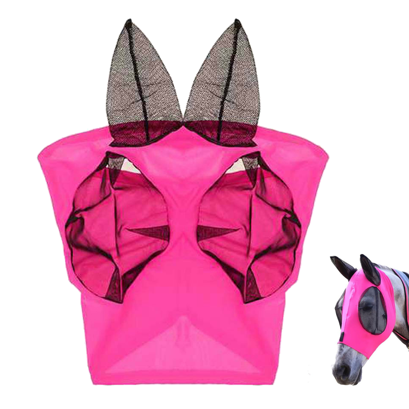 Horse Fly Mask, Fly Masks for Horses with Ears, Smooth & Elasticity Fly Mask,