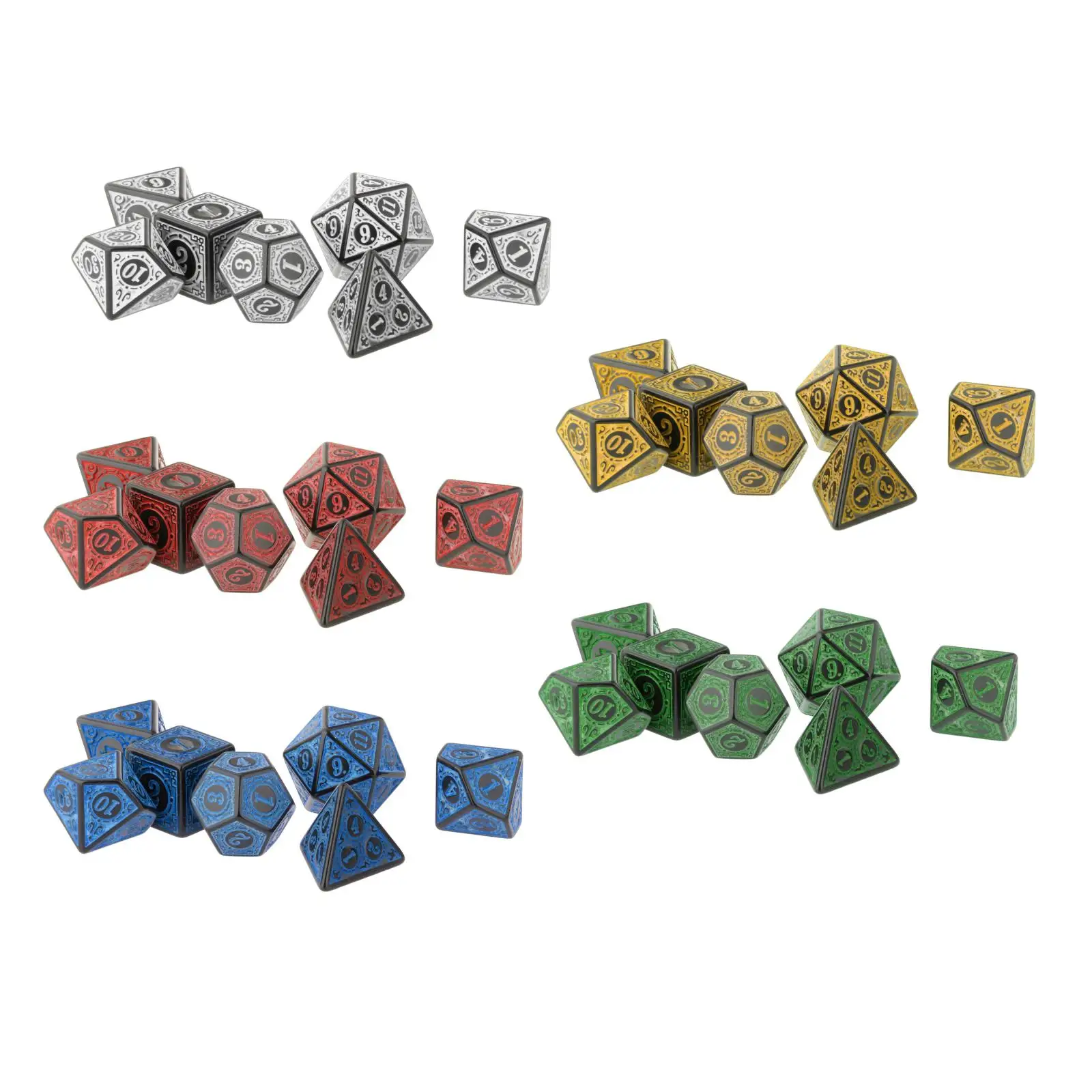 7 Pieces Polyhedral Dices for Table Board Role Playing Game Bar Club Party Play Fun Gifts