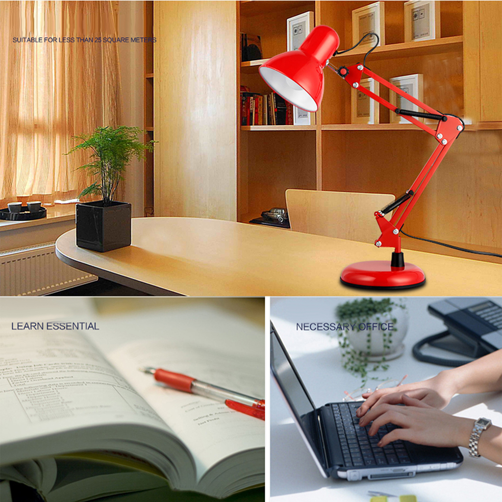 Clamp Lamp Reading Light 3 Color Modes Bedside Lamp LED Desk Lamp Flexible Swing Arm Clip on Architect Drafting Lamps for Study