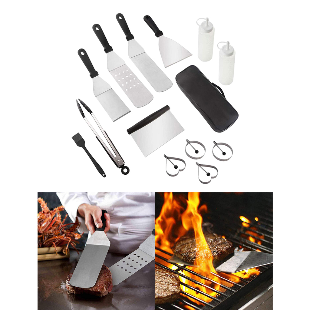14pcs Griddle Accessories Set Grilling Tool Kit for Kitchen BBQ Teppanyaki