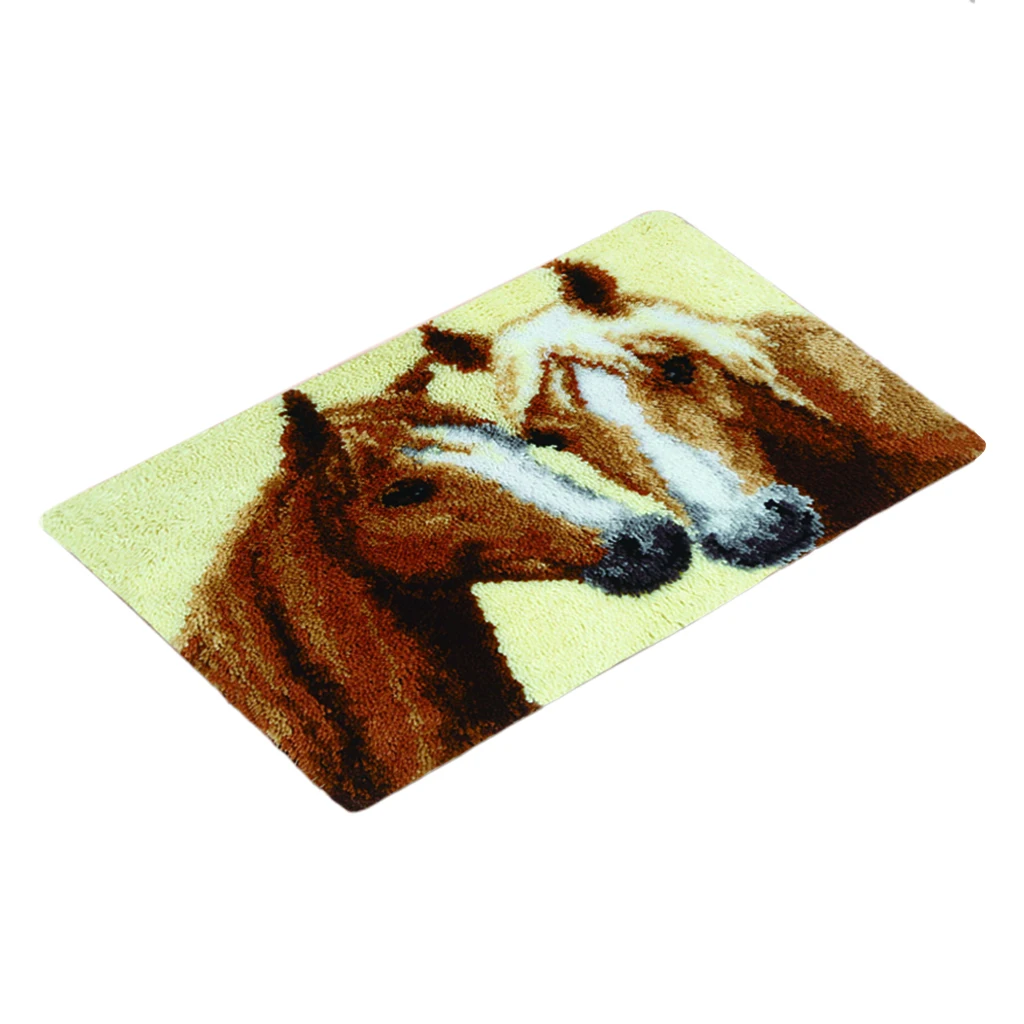 Animal Pattern Carpet Latch Hook Kit Embroidery Package DIY Needlework Craft