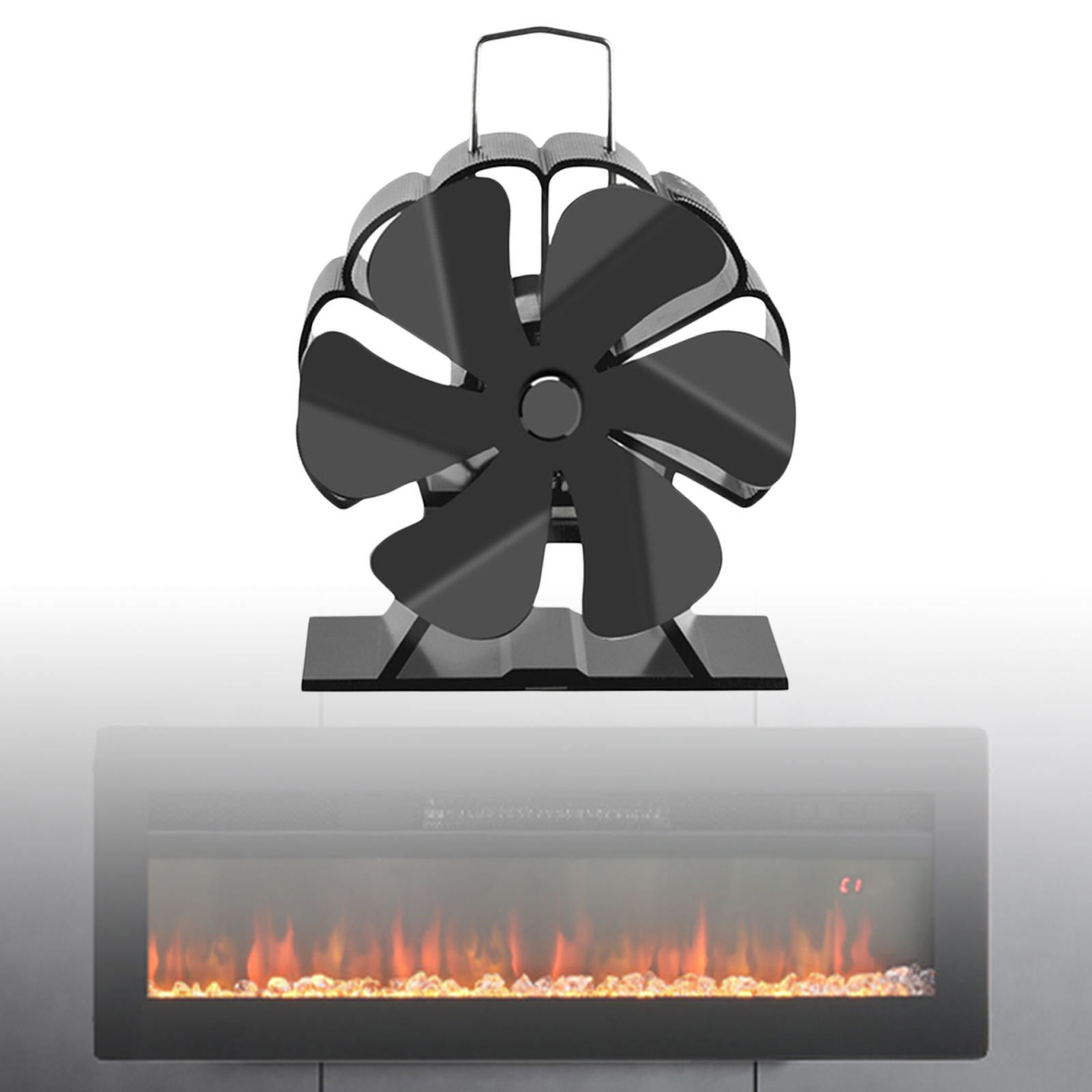 6 Blades Heat Powered Stove Fan Heat Distribution Fan Eco Friendly Efficiently Fireplace New Specially Designed Fan for Pellet