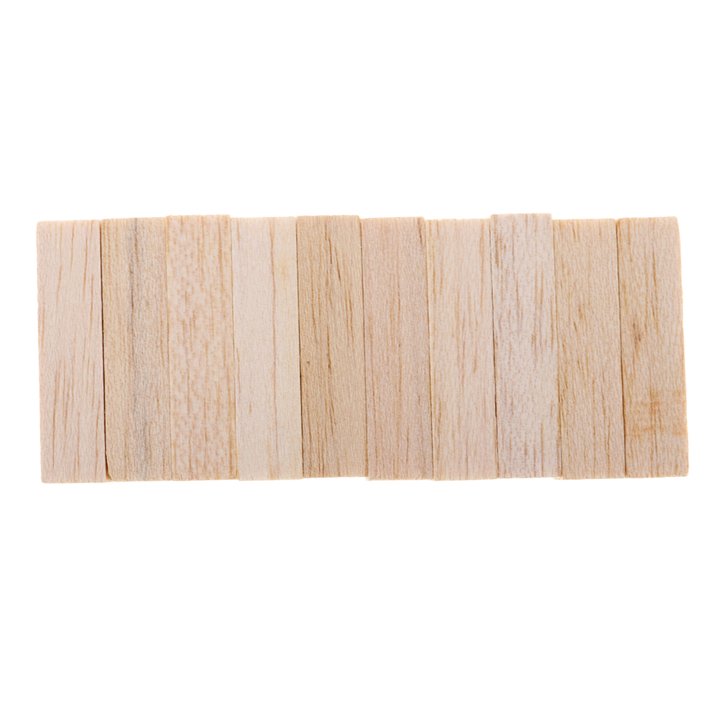 10x Square Unfinished Balsa Wood Stick Wooden Dowel Rod Block for Kids Model Making DIY Craft Home Party Decoration 50/80mm