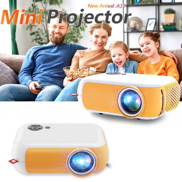 Mini Projector A10 , Support 1080P 3.5mm Audio USB Video