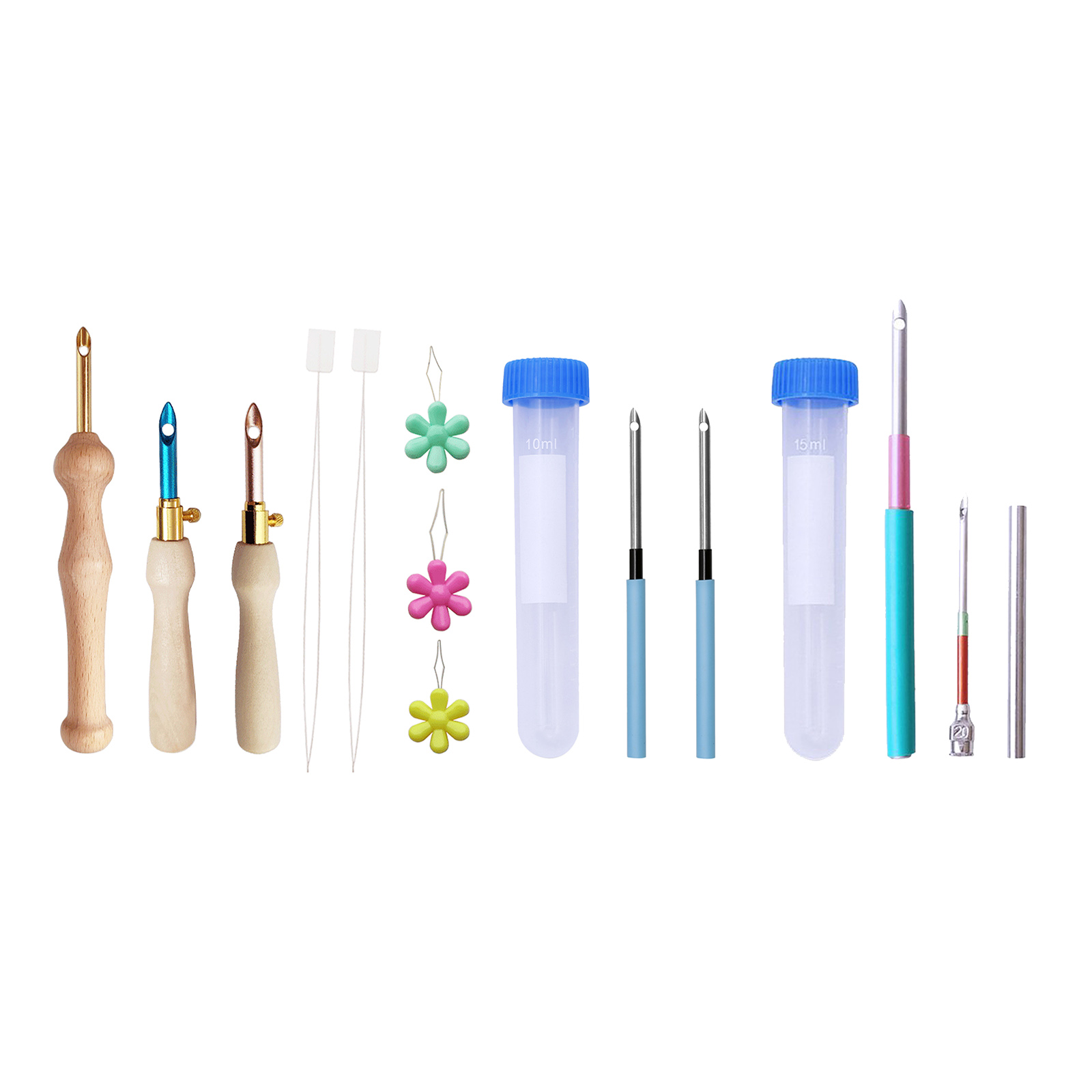 Professional Punch Needle Embroidery Pen Kit with Needle Threader for Rug Carpet Tapestry Applique Embellishment Making