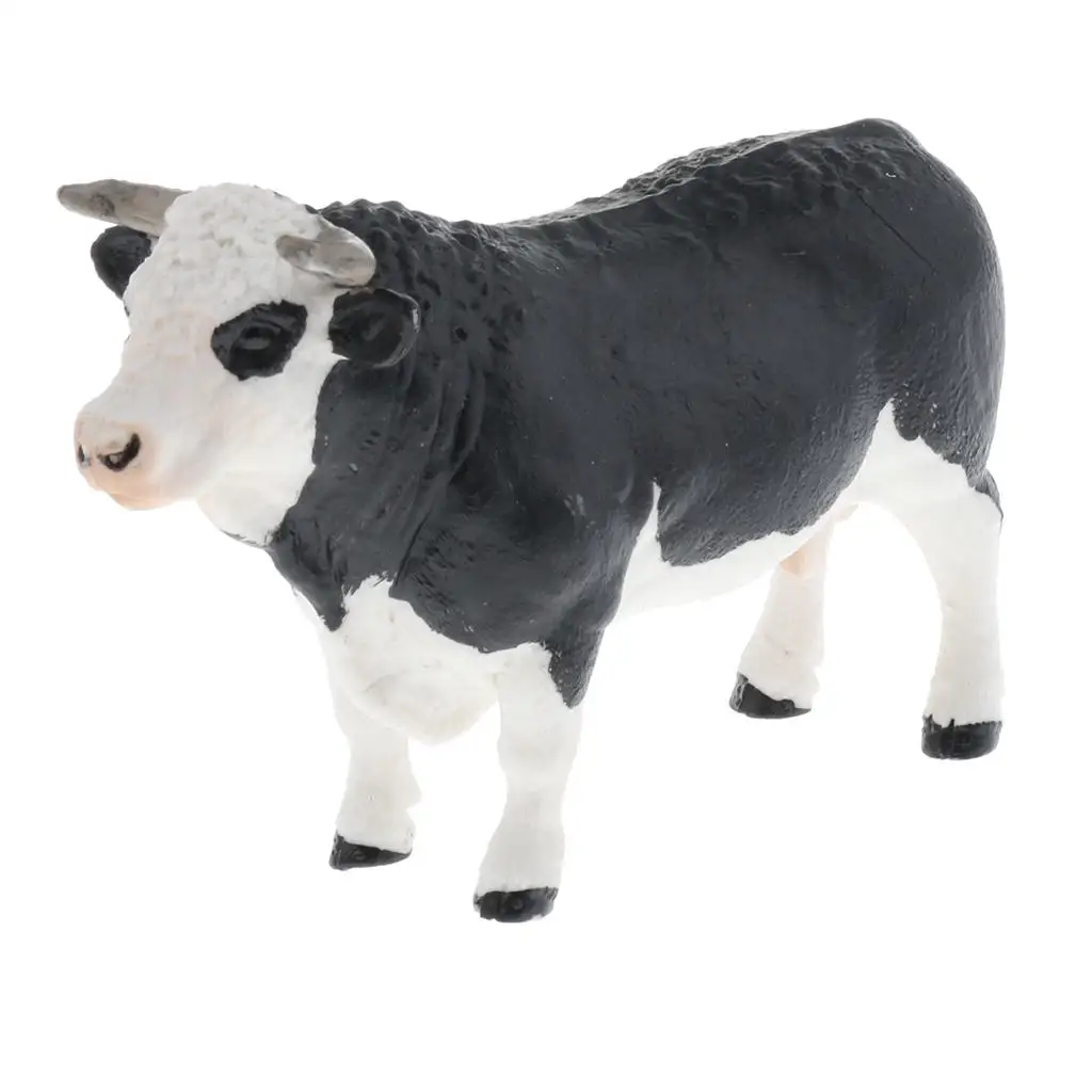 2xRealistic Animal Model Figures Kids Educational Toy Home Decor - Cow
