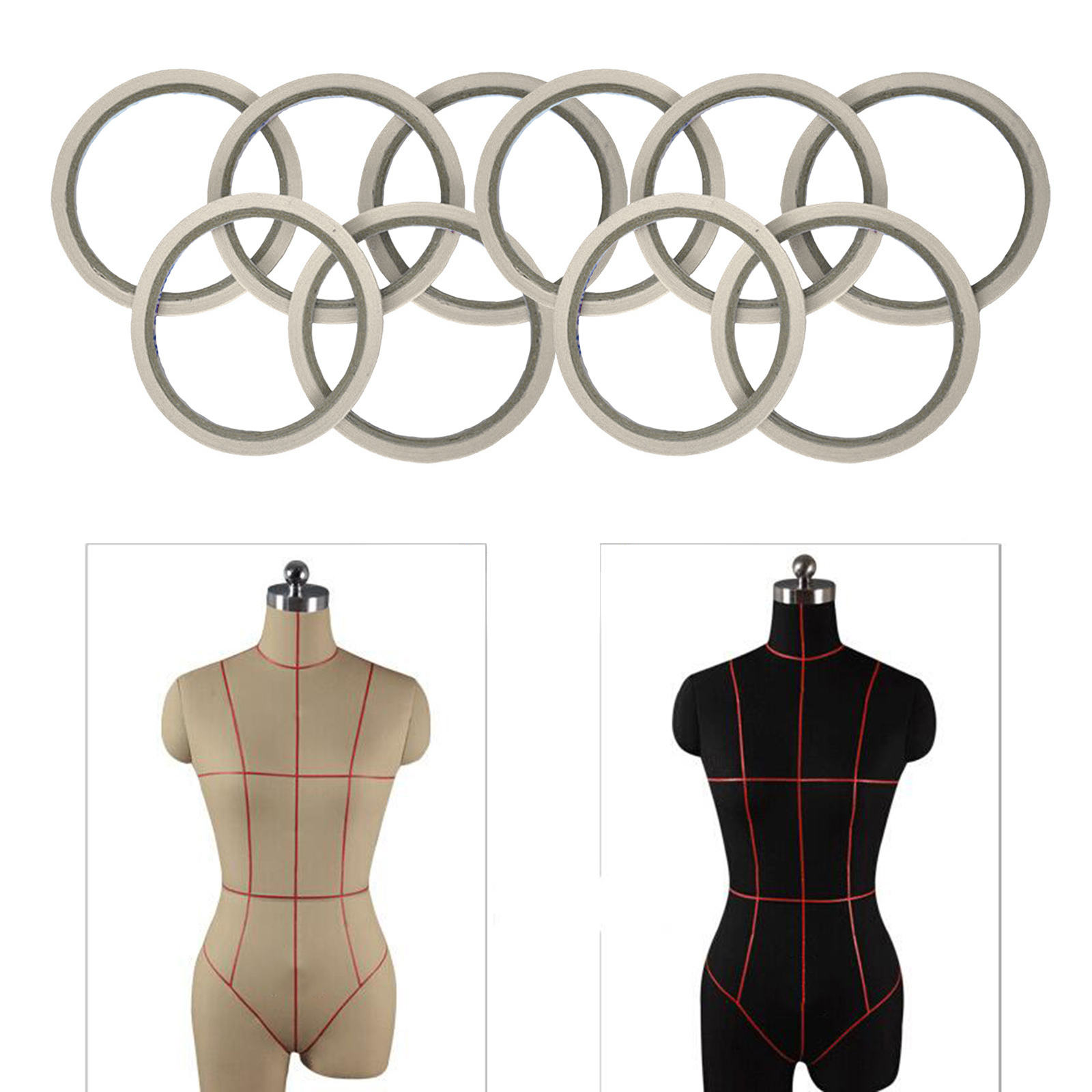 10 Rolls Draping Tape Arts Art Artist Tape Self-Adhesive Graphic Chart Tape for Art Board Pattern Making Dress Forms