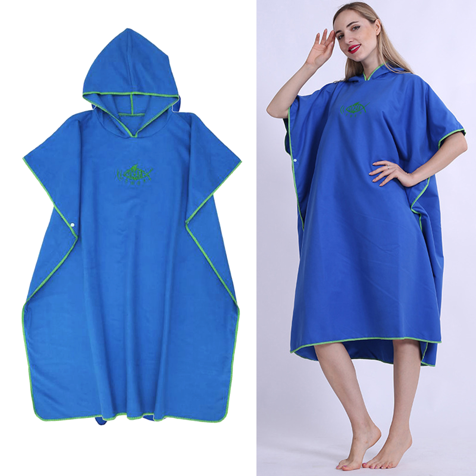 Soft Surf Poncho Adults Skin-friendly Quick-Drying Changing Robe Swimmer Beach Cloak Swimming Cape for Women Men