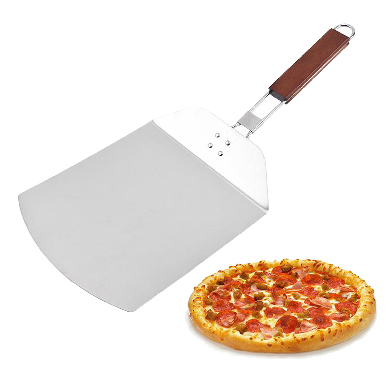 Pizza Peel Paddle, Pizza Paddle for Pizza Oven, 24cm x 57cm Foldable Wooden Handle Pizza Peel