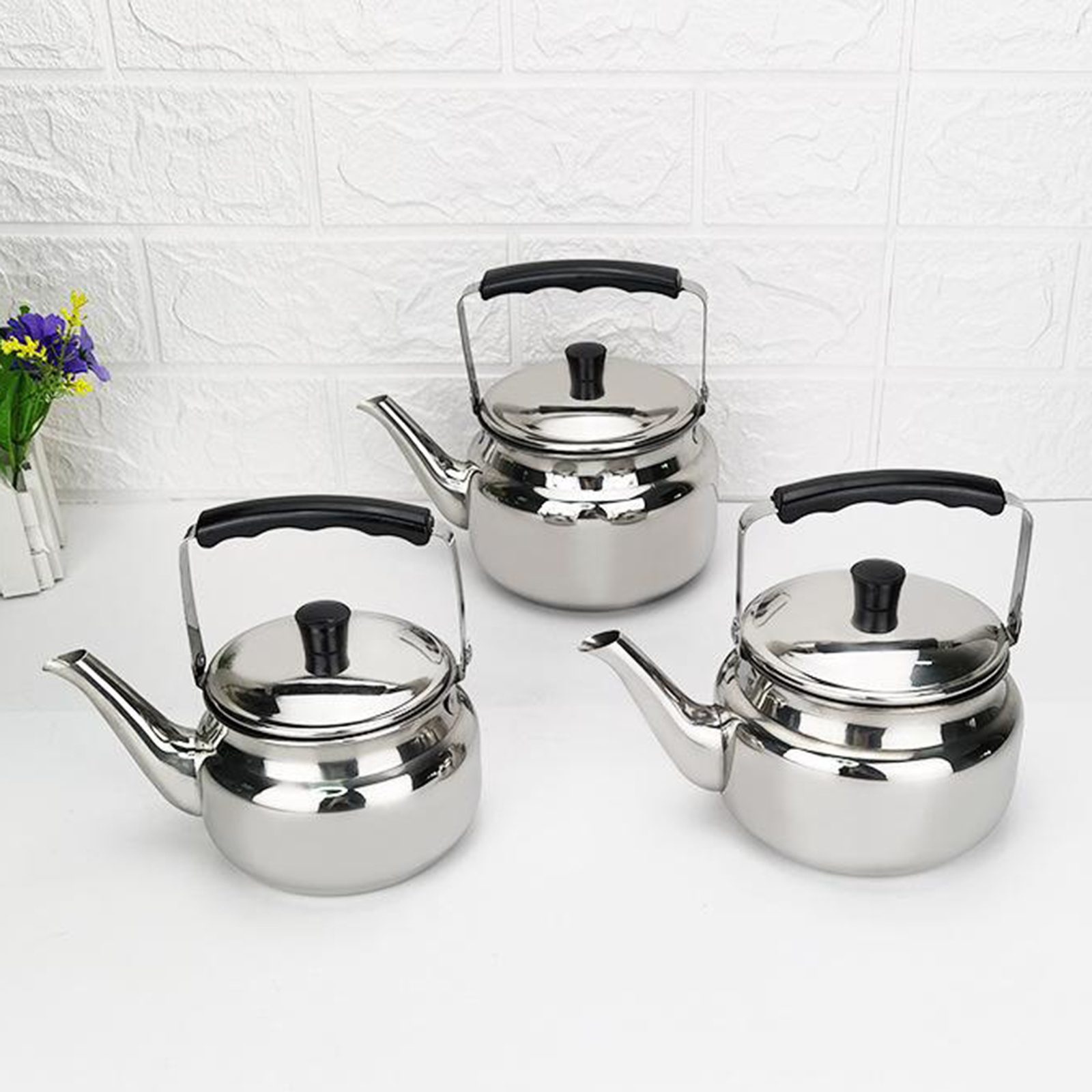 0.8/1.0/1.5L Teapot Stainless Steel Water Kettle Tea Pot Polish Fashion Durable Coffee Cold Hot Water Pot Home Tea Cafe Tool