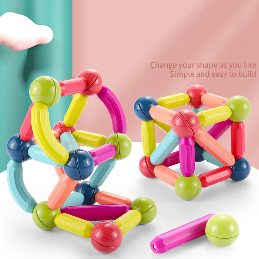Geometry Magnetic Building Blocks Kid Funny Construction Sticks Blocks Castle Toys 3D Puzzle for 3+ for Kids Age 3-7 Year Old