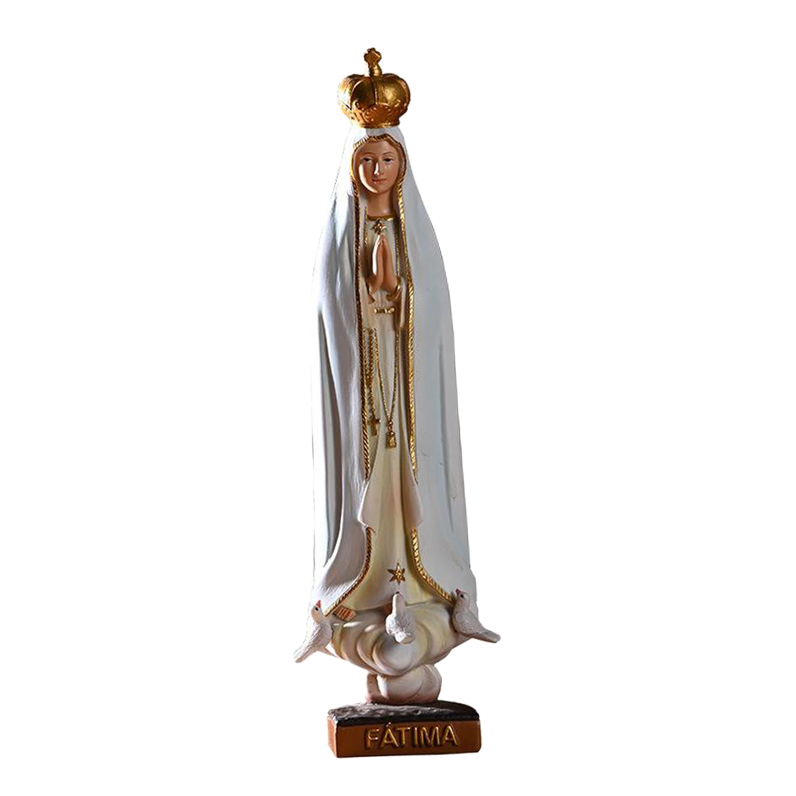 Virgin Mary Figurine Statue, Catholic Religious Decoration,Home Decorative Ornaments, Painted Resin Art Crafts Church Ornaments