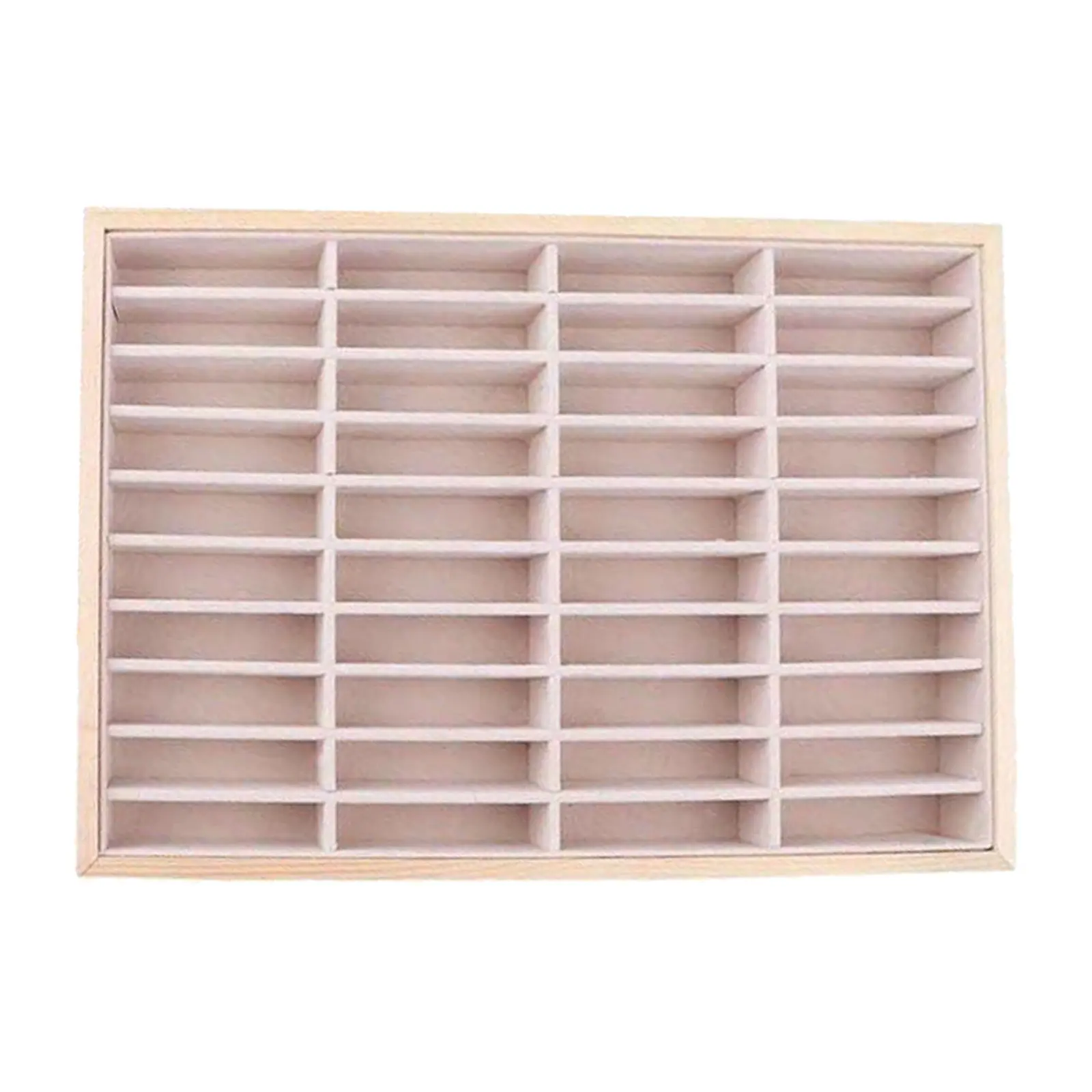 Jewelry Tray Velvet Jewelry Box 40 Grid Display Holder Showcase Storage Organizer for Ring Necklace Earring