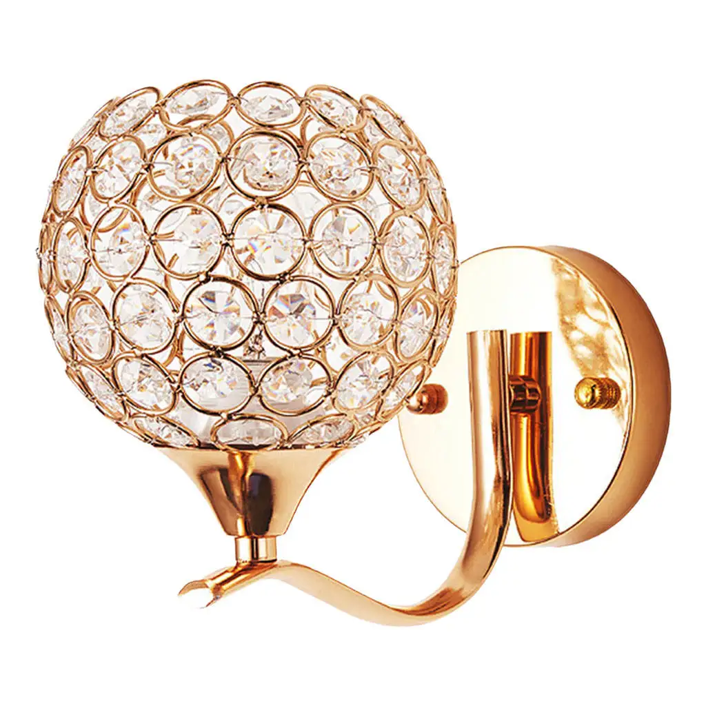 Modern Wall Light Decoration Lamp Fixture Gold Crystal Indoor Chic E27 Socket Sconce for Hallway Reading Stairs Bedside Bedrooms