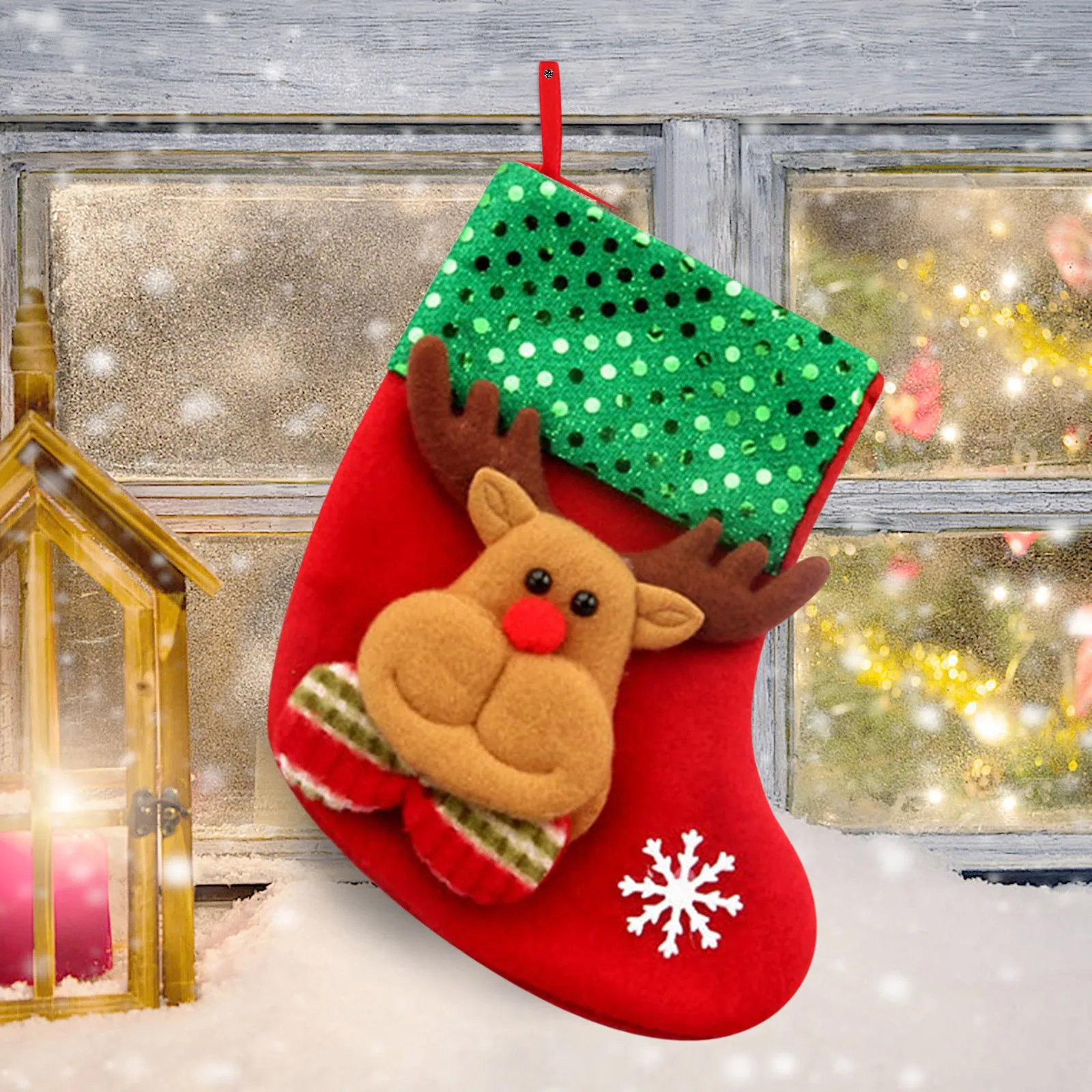 Christmas Stockings Santa Claus Sock Gift Bags Kids Candy Bag Snowman Deer Pocket Xmas Tree Hanging Ornament New Year 2024 d5