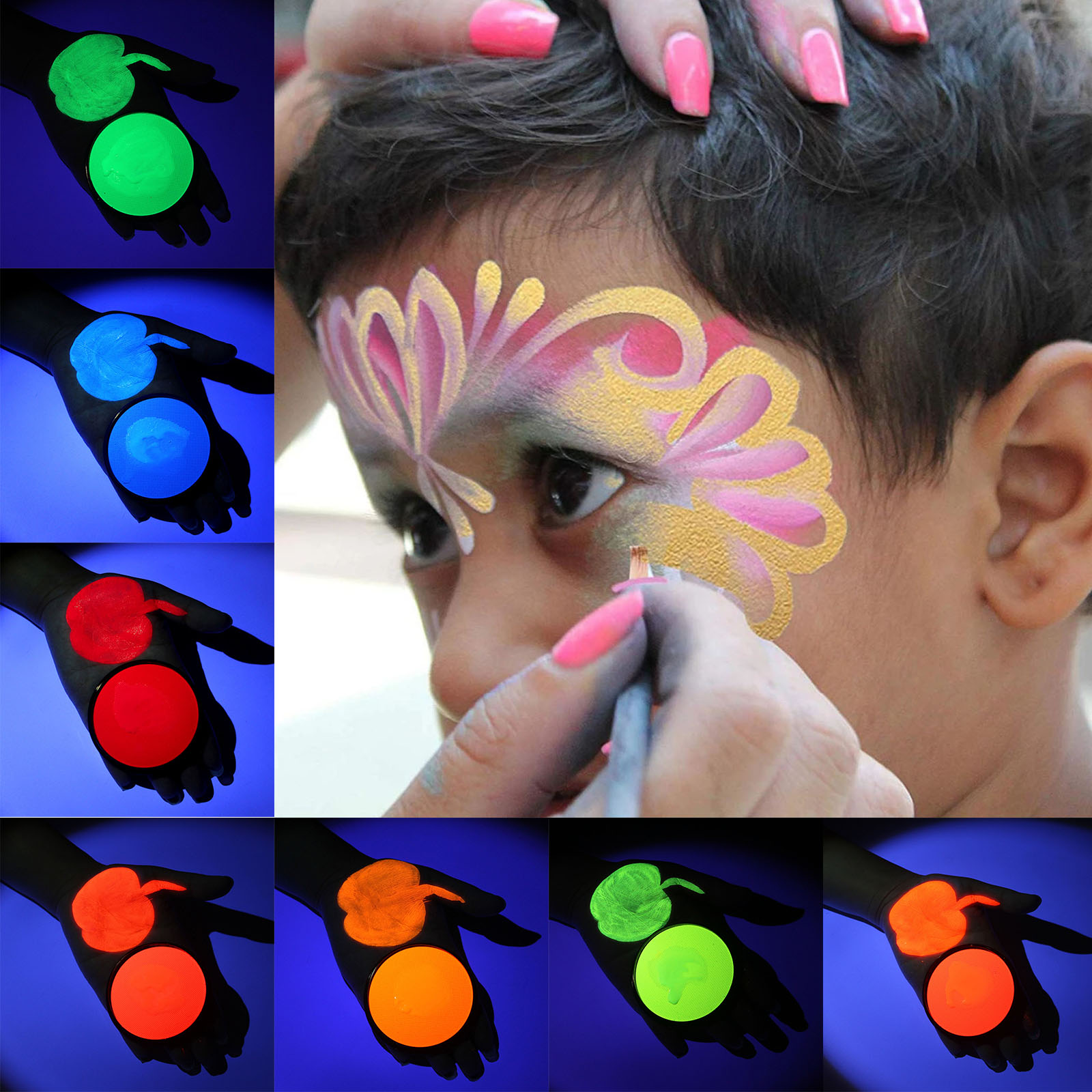 7Pieces 30g/pc Water Based Face Body Paint Pigment Makeup in Carnival Party Festival Makeup Tool