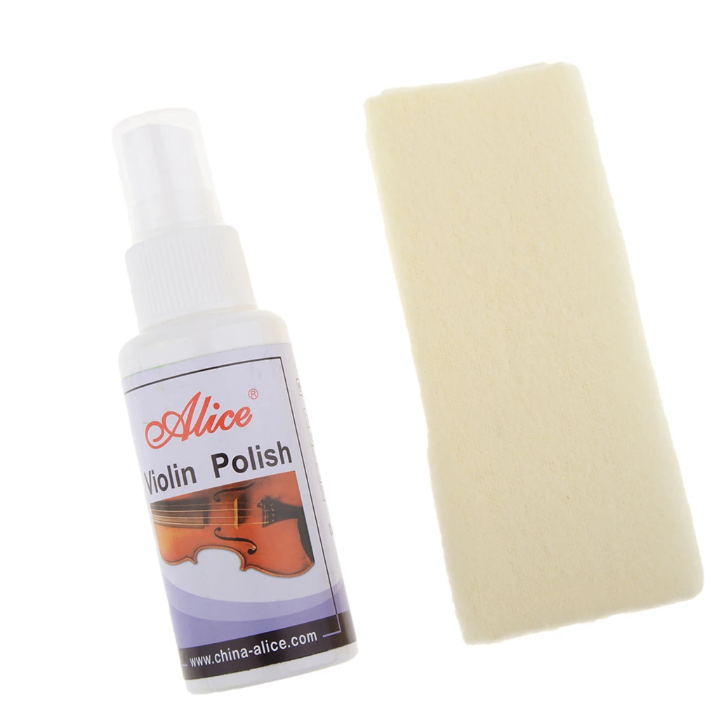 Violin Polishing Oil with Cleaning Cloth Cleaner Kit for Violin Viola Cello String Instrument