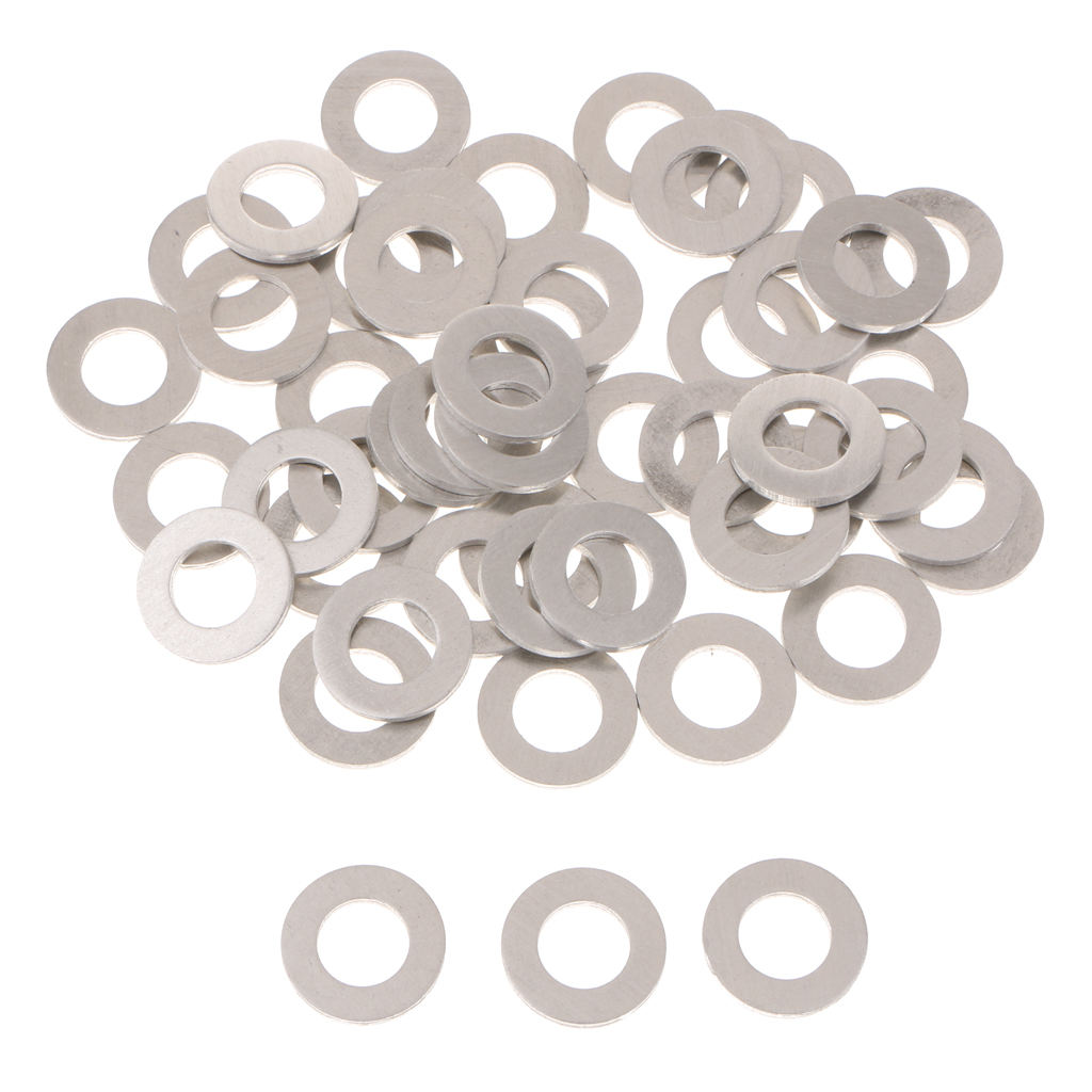 50Pcs  ID 12mm OD22 mm  Aluminum Alloy Oil Drain Plug Crush Washers Gaskets For Toyota