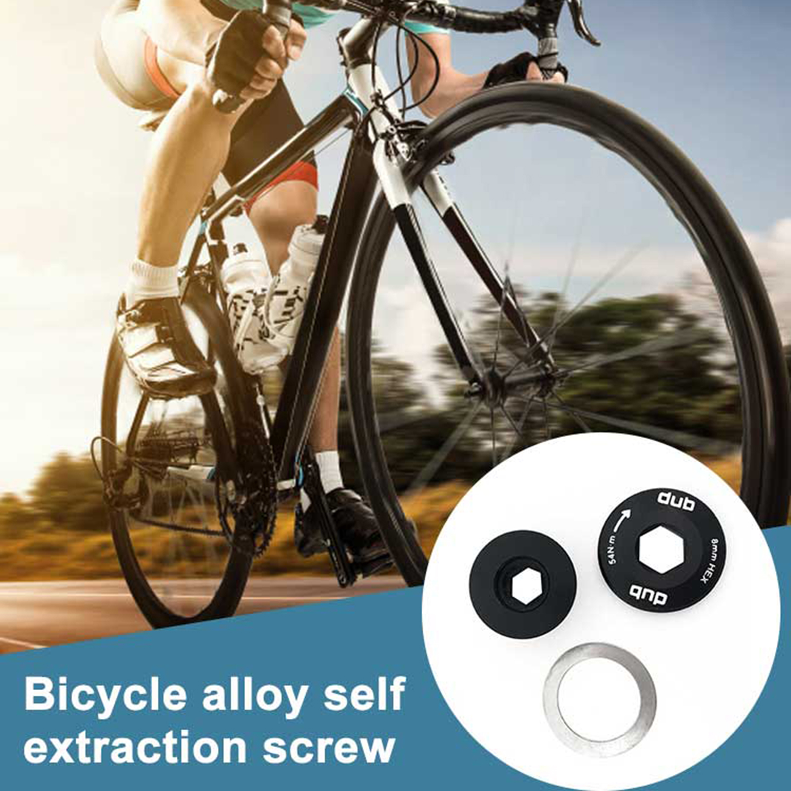 Bike Crank Arm Screws, Aluminum Alloy Threads Crankset Screw Crankarm Bolt Bracket with Dustproof Cover, Gasket Washer