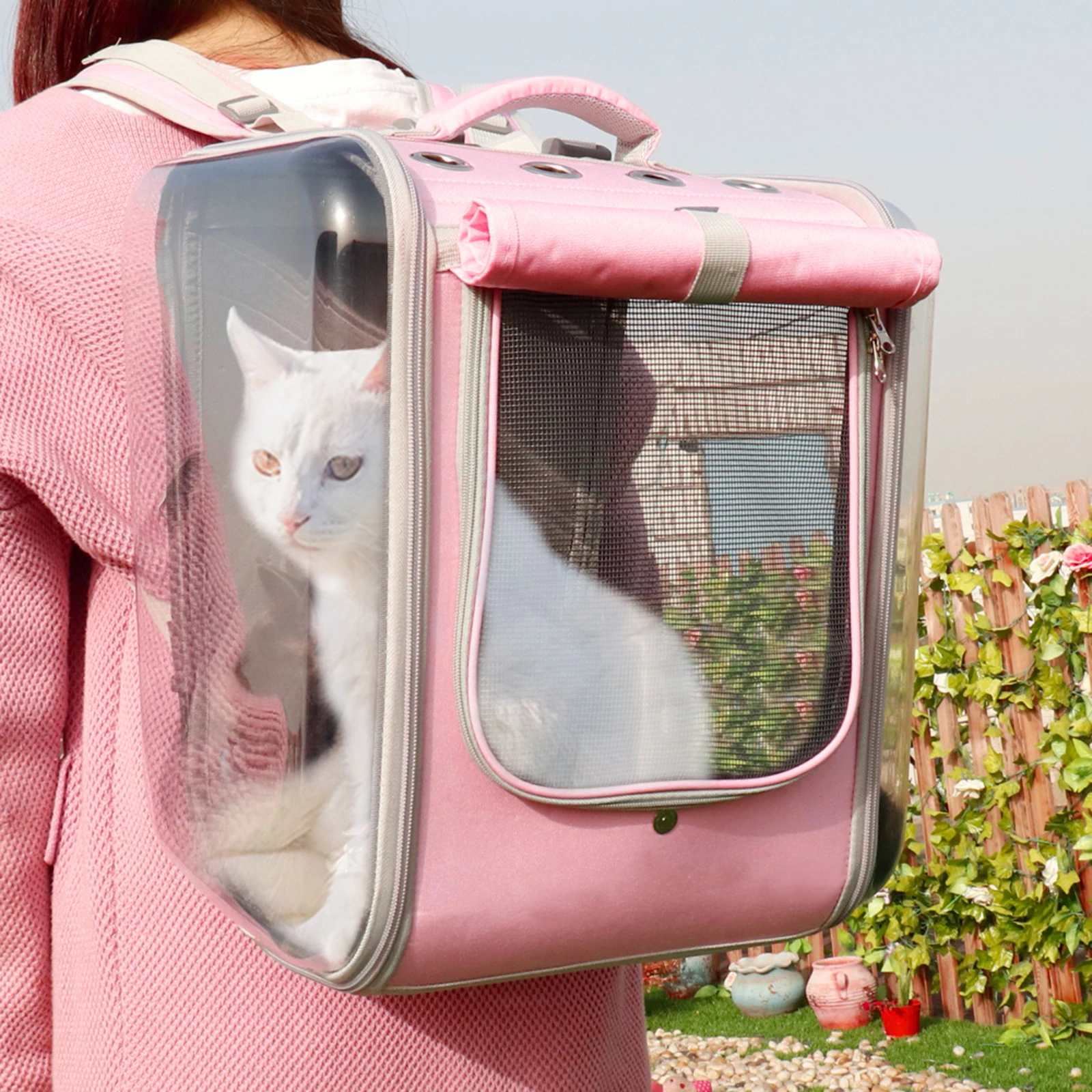 Pet Cat Carrier Backpack Breathable Travel Outdoor Shoulder Bag For Small Dog Cat Portable Packaging Carrying Bag Pet Supplies