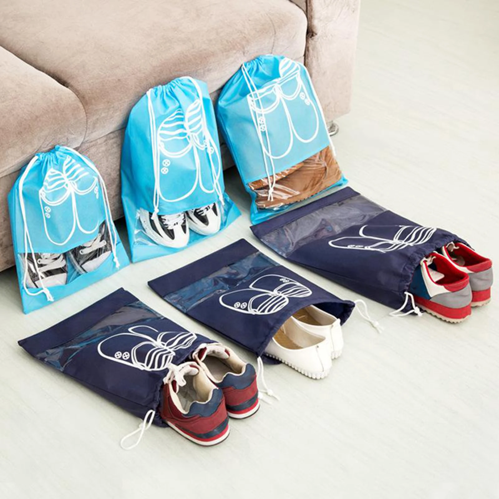 Drawstring Shoes Storage Bag Travel Storage Organizer Portable Package Bags Drawstring Shoe Storage Bag Travel Sundries Pouch