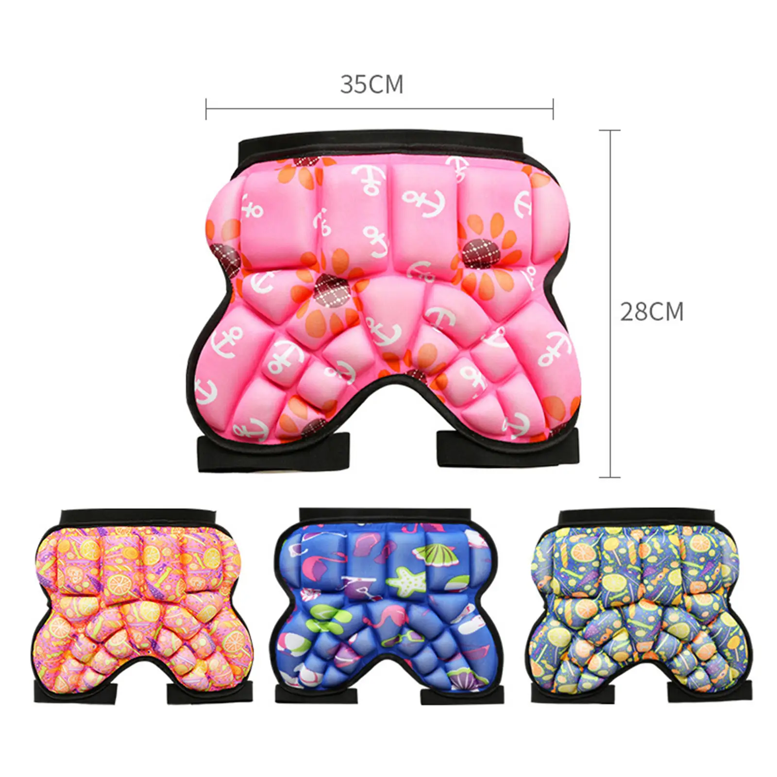 3D Padded Hip Protection Shorts Butt Guard Pad Lightweight for Roller Skating Ski Children