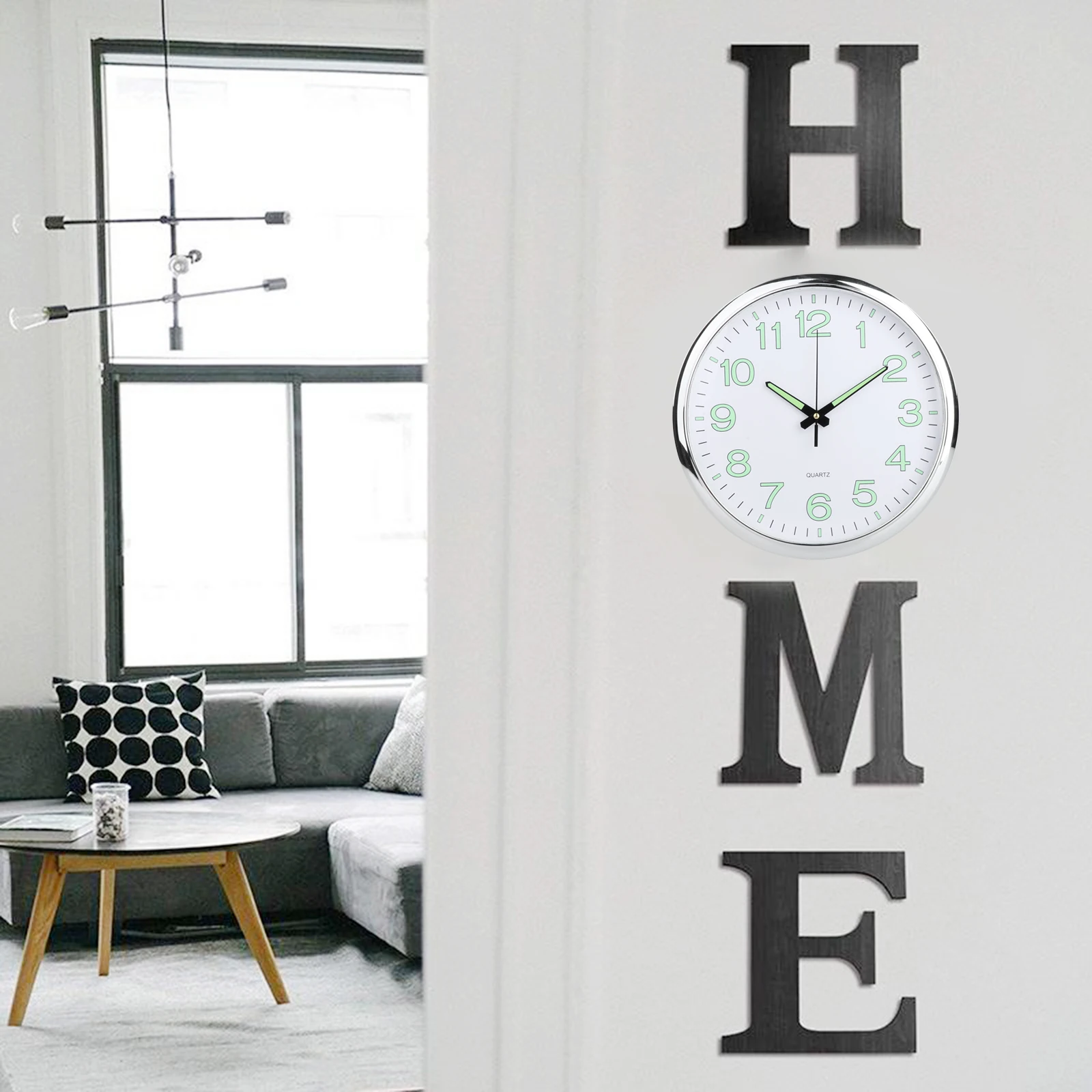 12Inch Modern Luminous Wall Clock Silent Night Light Quartz Clocks for Living Room Bedroom Home Decoration