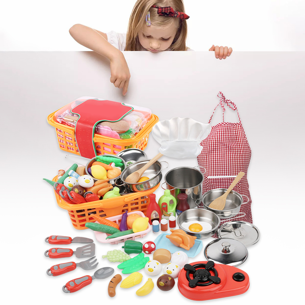 42pcs Deluxe Kids Pretend Play Kitchen Chef Set, Baking Toys Set for Toddlers Boys Girls
