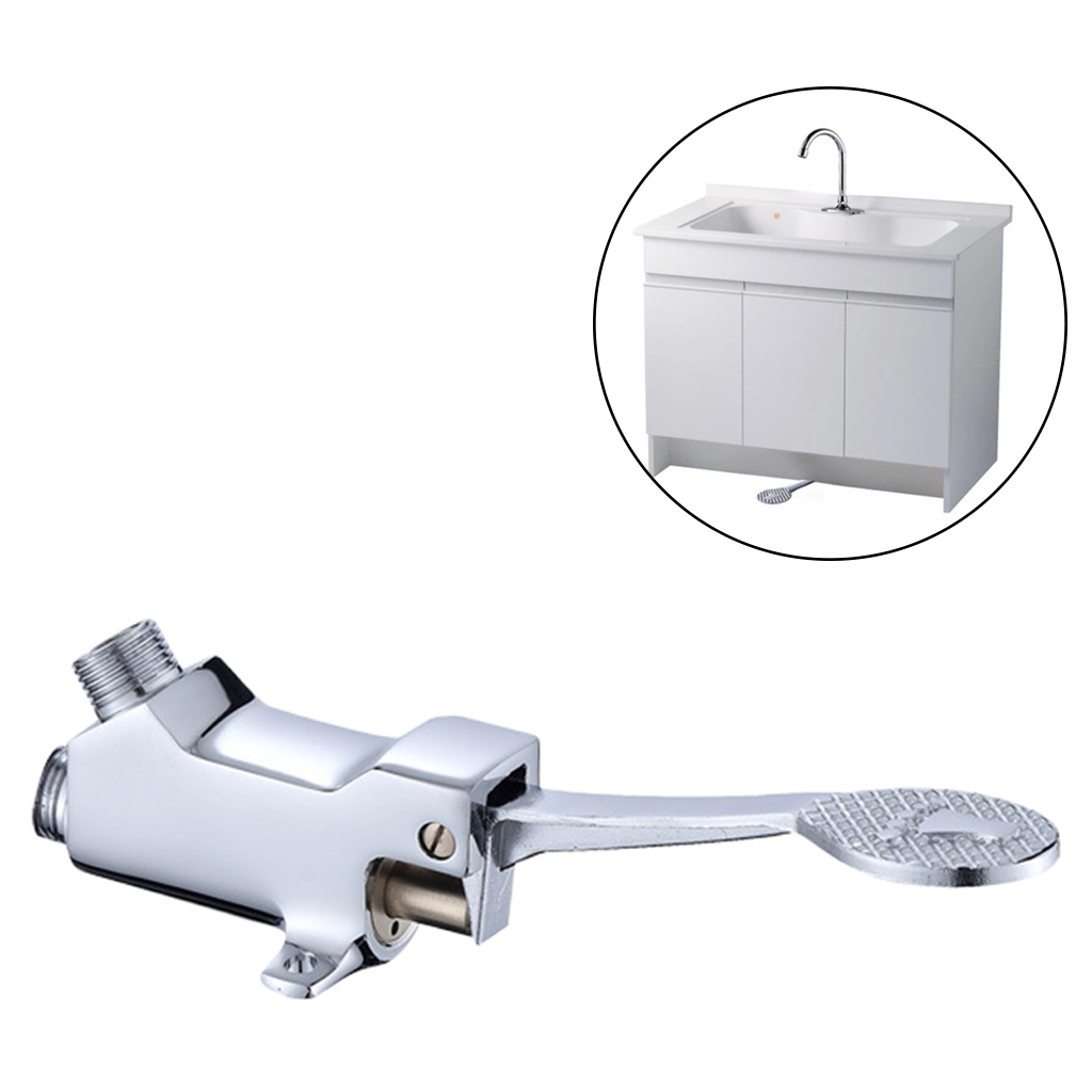 Switch Control By Foot Foot Pedal Valve Copper Bathroom Basin Faucet Single Cold Tap Hotel Pedal Water Faucet