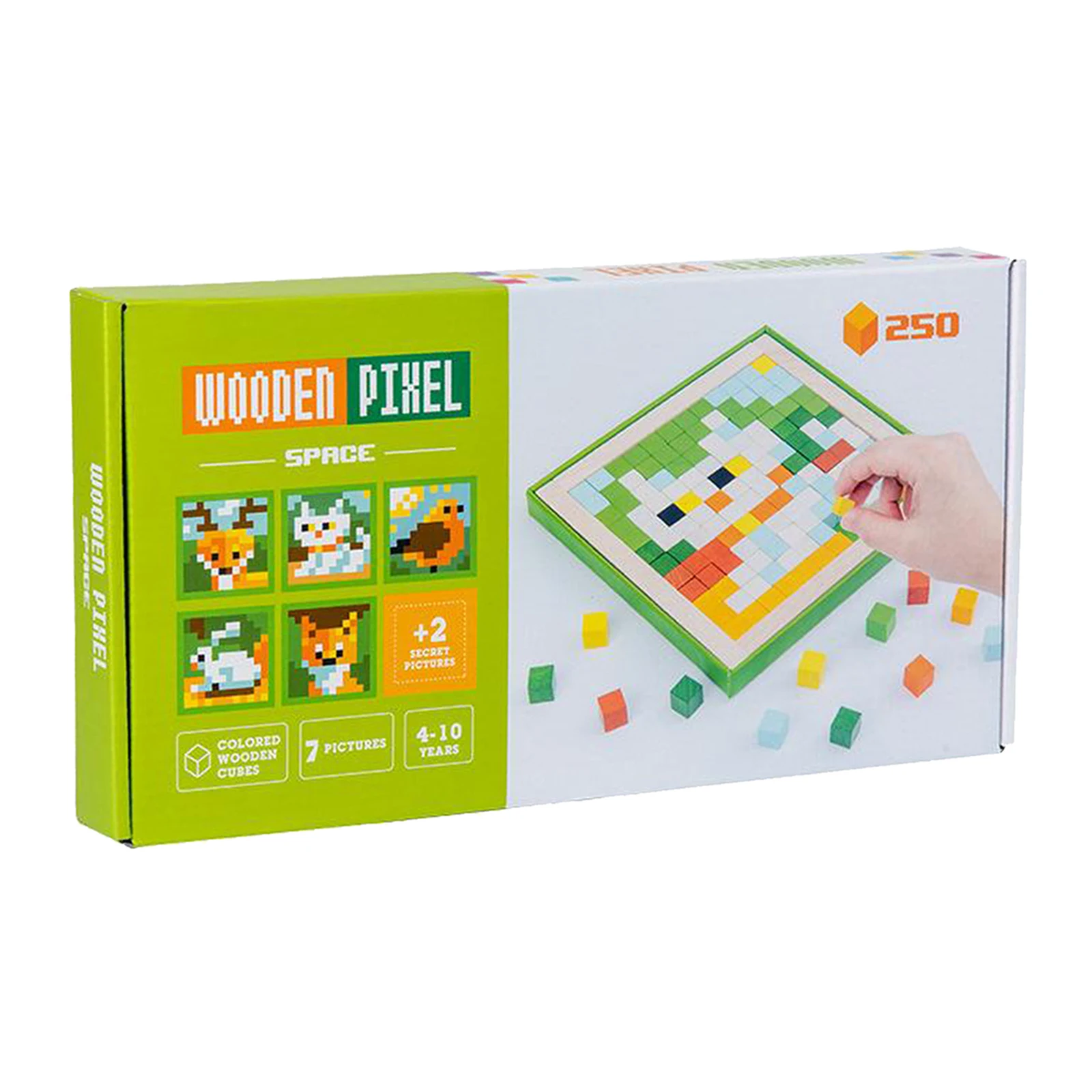 Toddlers Simple Mosaic Building Blocks, Wooden Shape Pattern Puzzles, Concentration Training Early Educational Toy