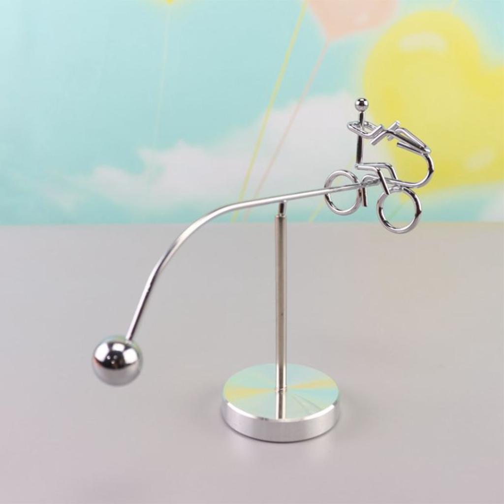 Metal Cycler Balance Toy Pendulum Revolving Bicycle Toy Tabletop Ornament