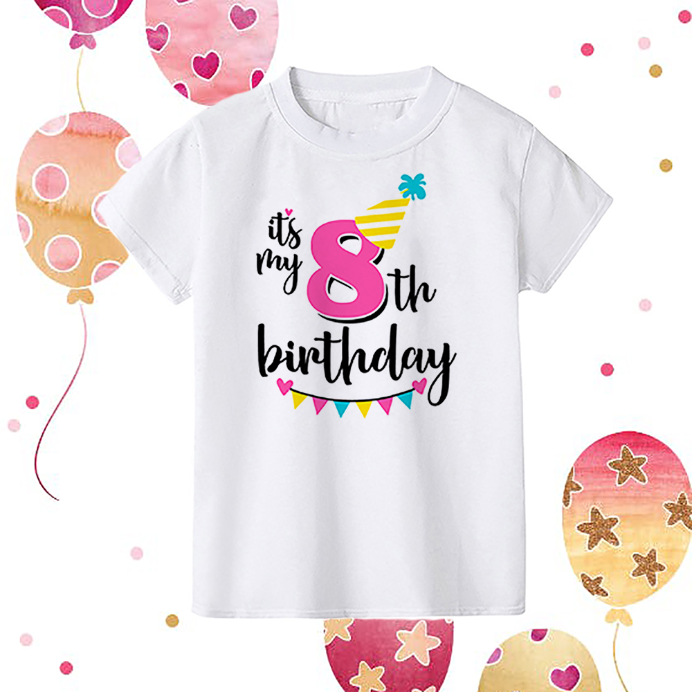 Es ist mein 1-9 Geburtstag drucken Kinder hemd Mädchen Junge Kleidung Kind Geburtstags feier Geschenk T-Shirt Kleinkind Hemden Kind Kurzarm hemden – Detail 2