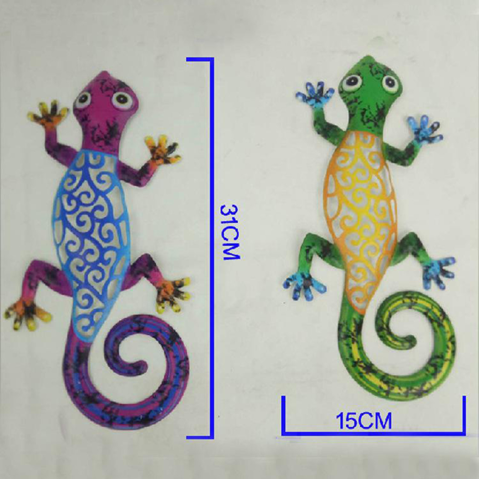 Gecko Wall Art Ornament Metal Geckos Lizard Wall Han ging Artwork
