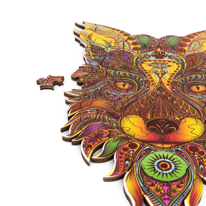Quebra-cabeças com Peças em Forma de Animal Laser-corte de Madeira Dura Fantasia Casa Ornamento Pais-crianças Brinquedo Interação 3d 7 ornamento pais-crianças brinquedo interação