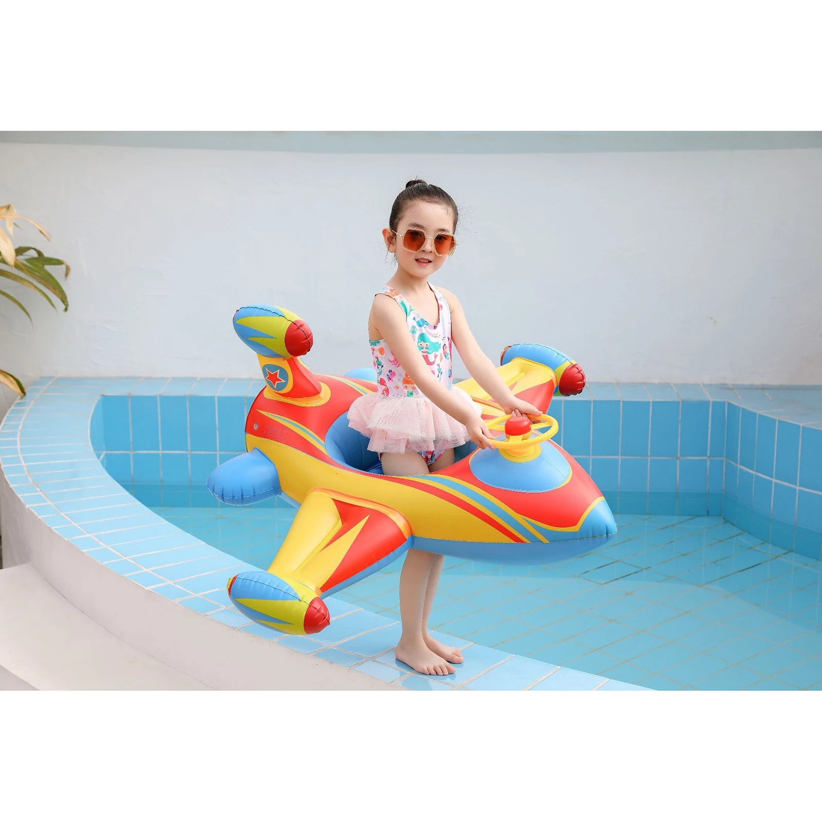 PVC Swimming Baby Inflatable Airplane Swimming Float Seat Boat Pool Outdoor Beach Toys for Kids