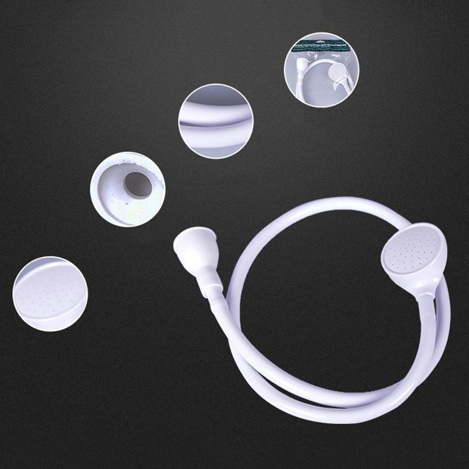ABS PVC Single Wide Tap Bath Sink Shower Head Spray Hose Push On for Hairdresser Pet